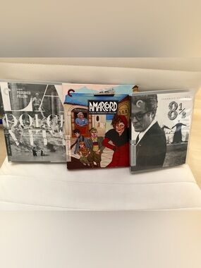 Federico Fellini Criterion Blu-ray Lot: La Dolce Vita + Amarcord + 8 ½